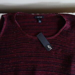 NWT APT. 9 Cold Shoulder Sparkling Burgundy Short Sleeve Sweater – Wmns XL